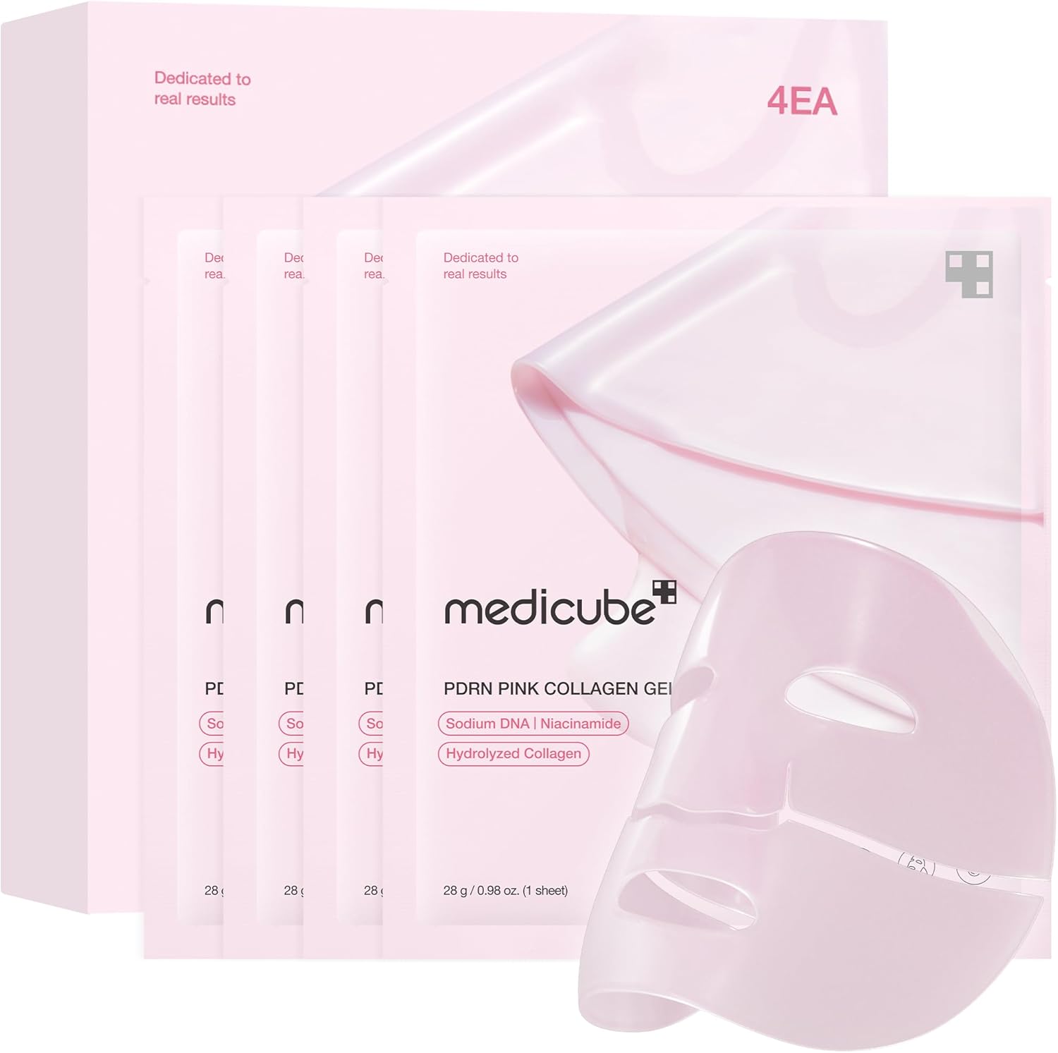 medicube Salmon DNA PDRN Pink Collagen Jelly Gel Mask 4 Pack 28g