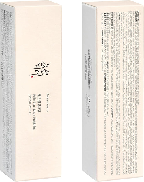 Beauty of Joseon Relief Sun SPF50+ PA++++ Rice Probiotics 50ml