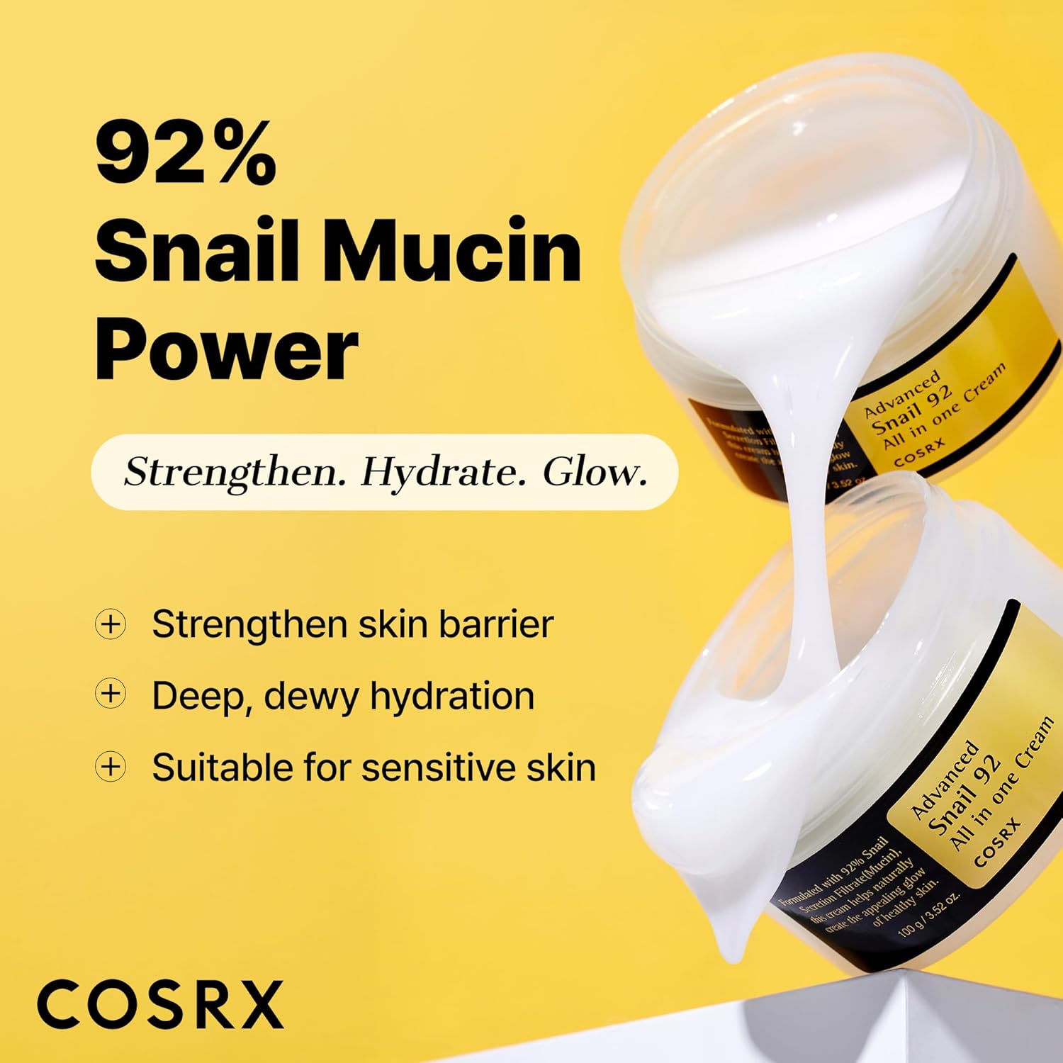 COSRX Advanced Snail 92% Mucin Face Cream Moisturiser 100g
