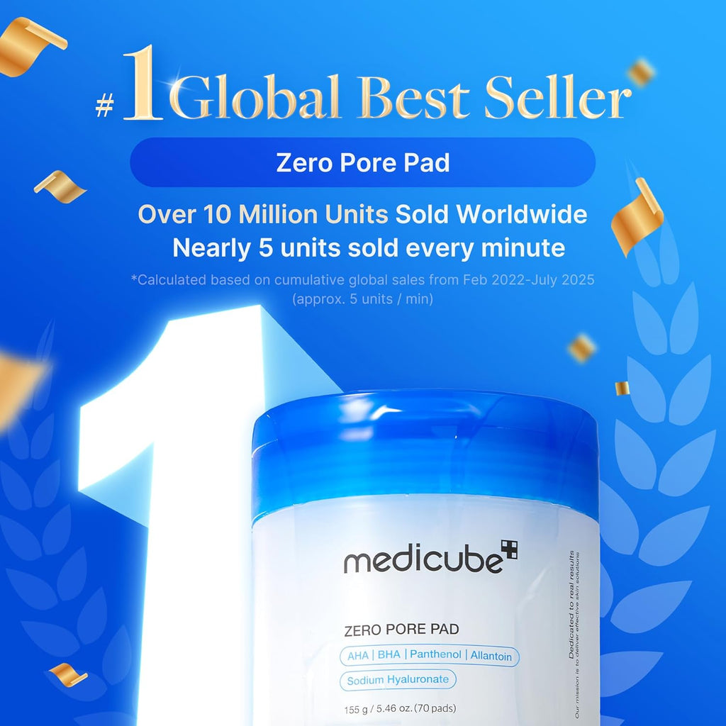 medicube Zero Pore Pads 2.0 AHA BHA Exfoliating Toner Pads 70ct
