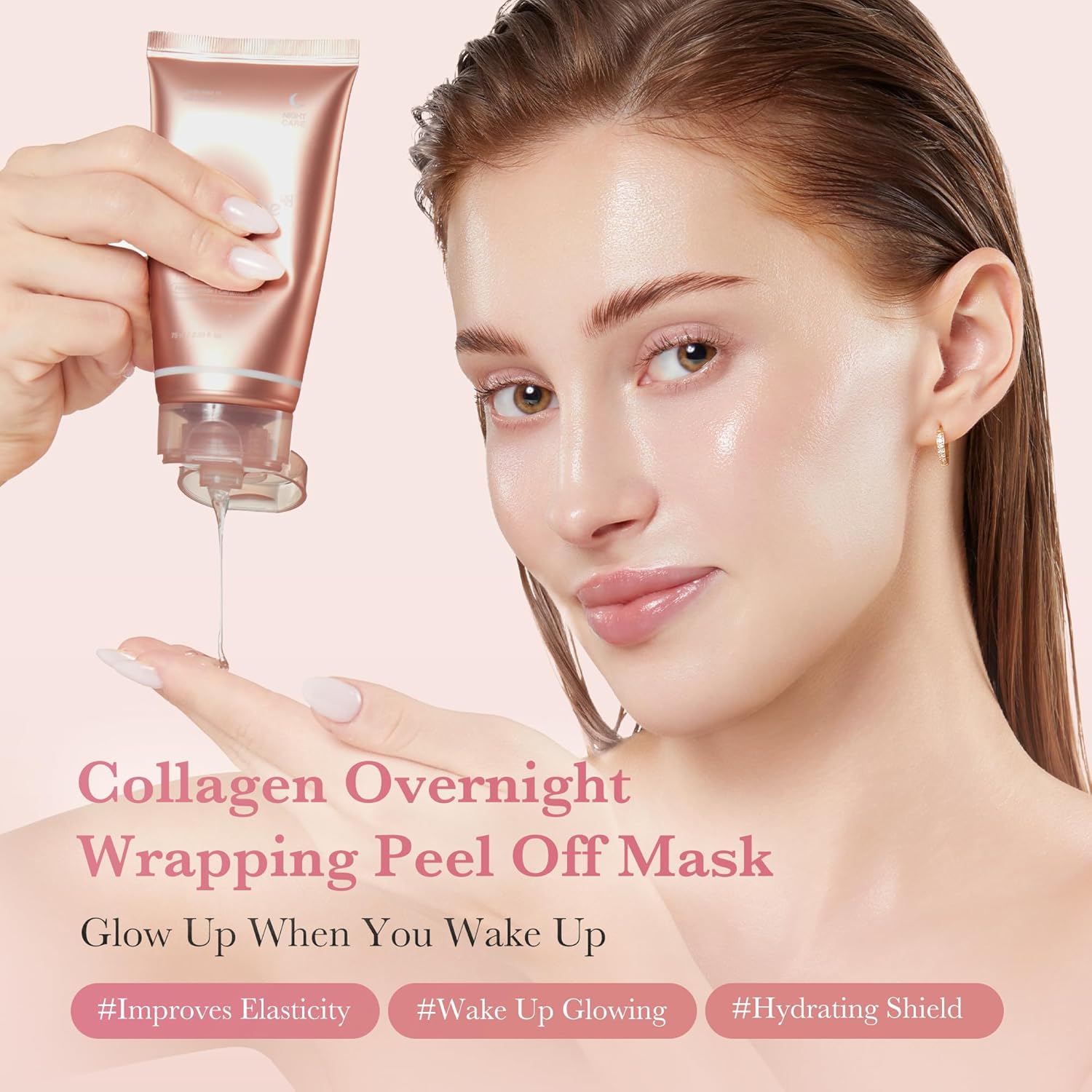 BAIMEI Rose Quartz Jade Roller & Gua Sha Facial Massage Set Pink
