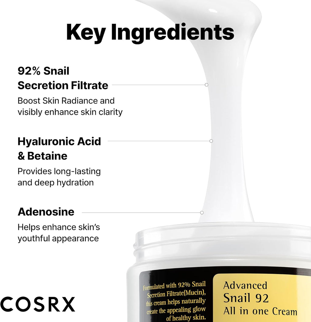 COSRX Advanced Snail 92% Mucin Face Cream Moisturiser 100g