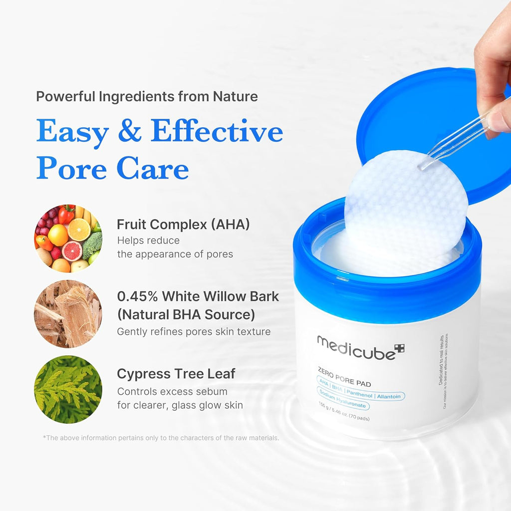 medicube Zero Pore Pads 2.0 AHA BHA Exfoliating Toner Pads 70ct