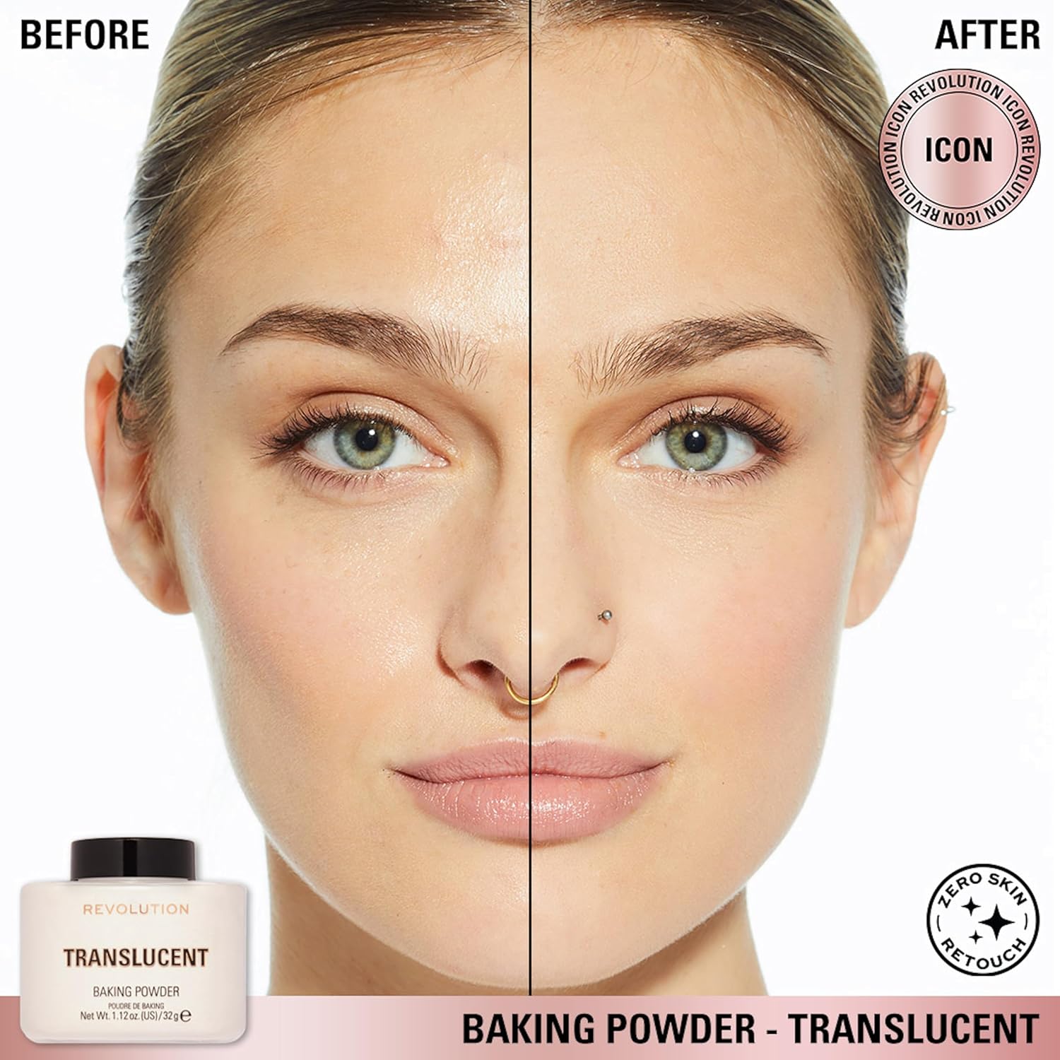 Revolution Loose Baking Powder Translucent Setting Powder 32g UK