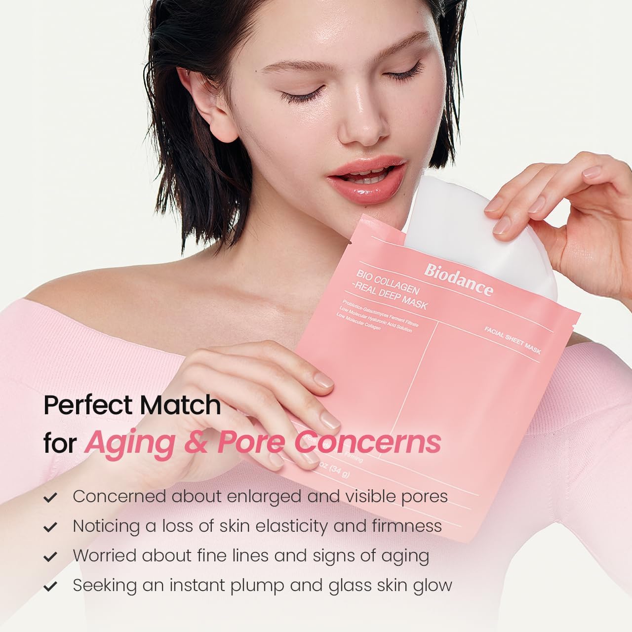 BIODANCE Bio-Collagen Hydrogel Face Mask 4 Pack Korean Glass Skin