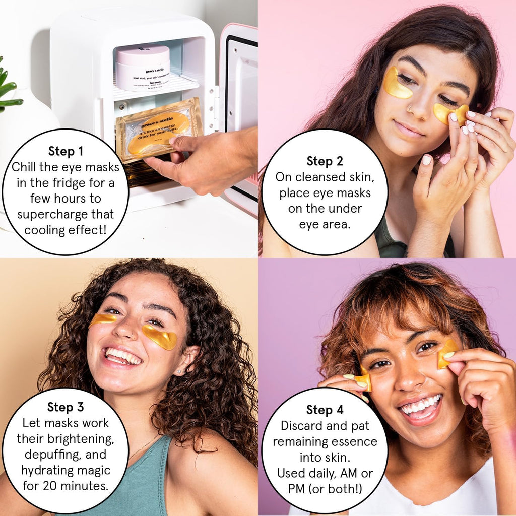 Grace & Stella Gold Under Eye Masks Dark Circles & Puffiness 24 Pairs