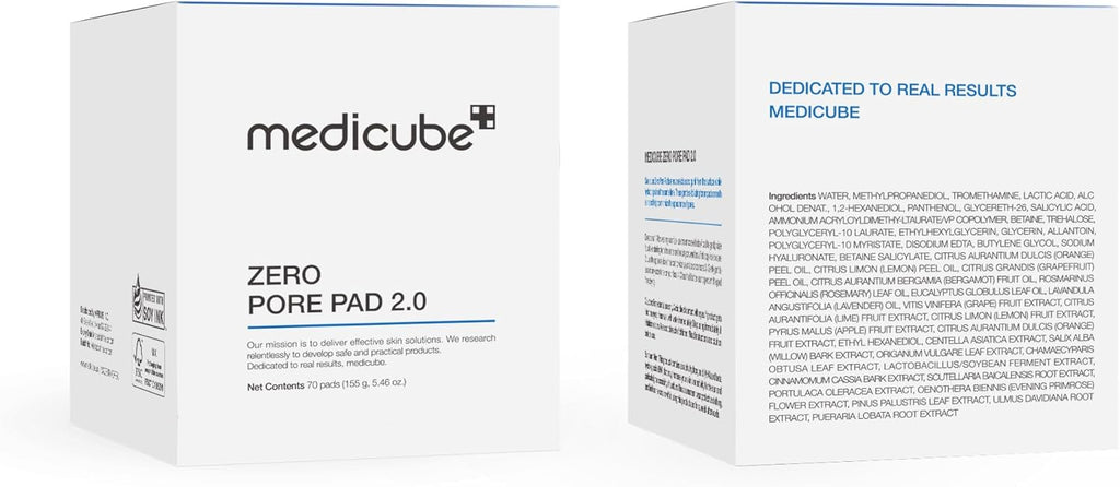 medicube Zero Pore Pads 2.0 AHA BHA Exfoliating Toner Pads 70ct
