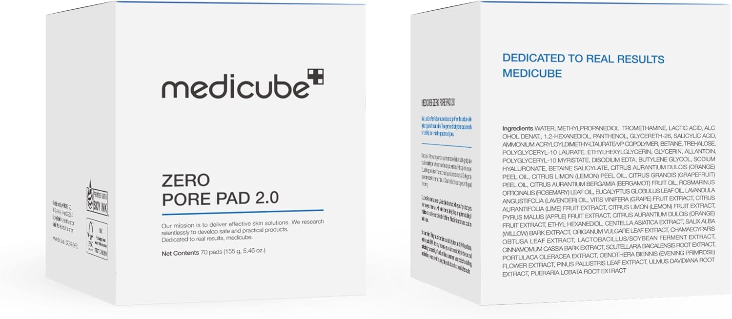 medicube Zero Pore Pads 2.0 AHA BHA Exfoliating Toner Pads 70ct